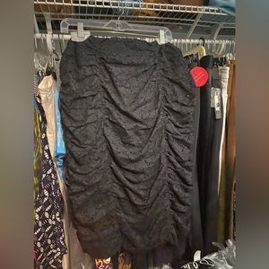 maer 16 Ruched Stretch Bodycon Pencil Skirt, Built in Shaper, Black, NWT